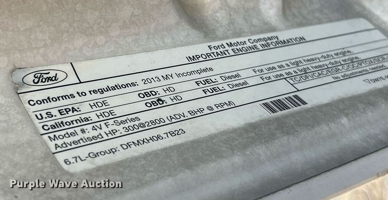 image for item EK2736 2013 Ford F550 Super Duty XLT box truck