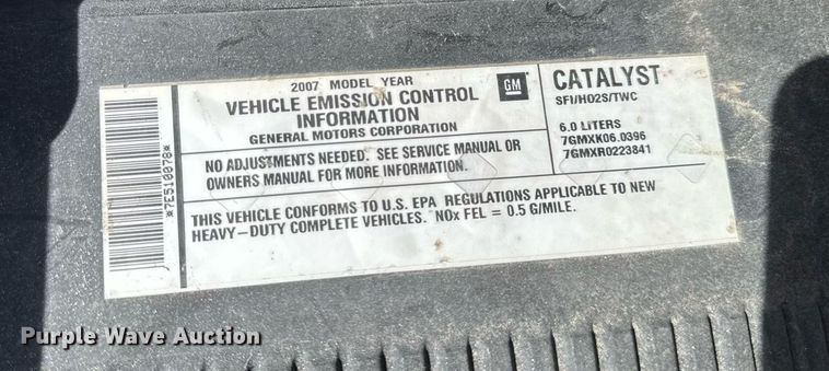 image for item EM3540 2007 Chevrolet Silverado 2500HD pickup truck