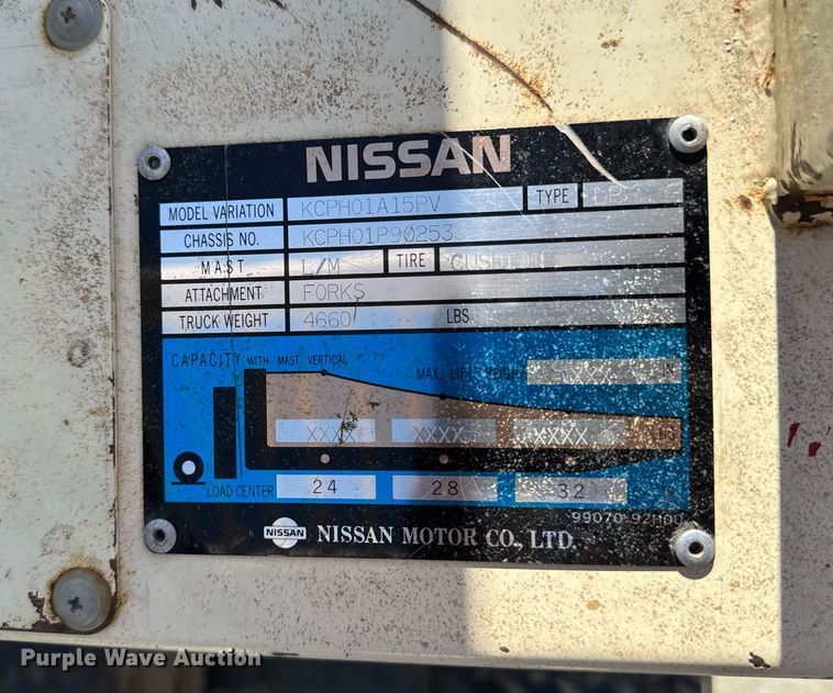 image for item EM3541 Nissan KCPH01A15PV forklift