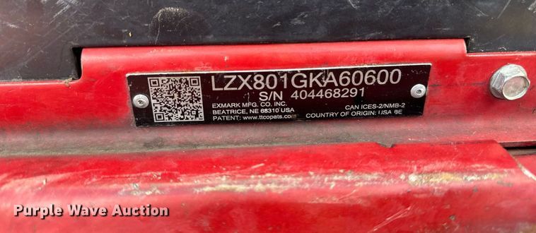 image for item EM3544 Exmark LZX801GKA60600 ZTR lawn mower