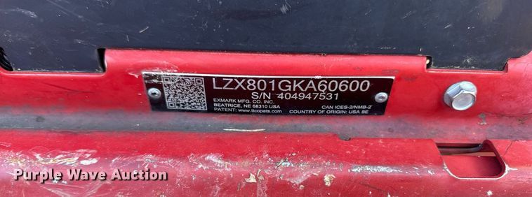 image for item EM3546 Exmark LZX801GKA60600 ZTR lawn mower