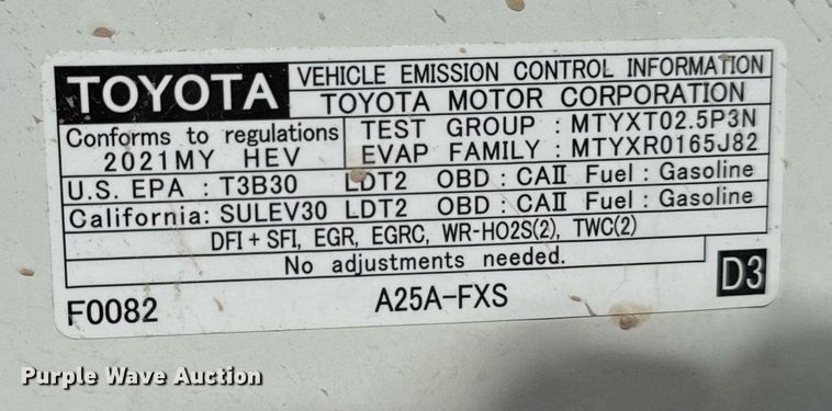 image for item EM3576 2021 Toyota RAV4 XLE Premium Hybrid SUV