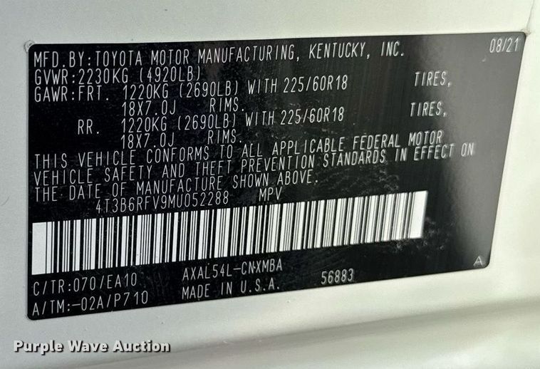 image for item EM3576 2021 Toyota RAV4 XLE Premium Hybrid SUV