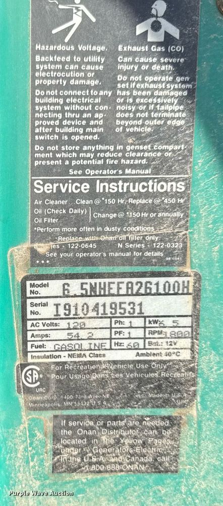 image for item EM3585 1991 Holiday Rambler Aluma Lite RV