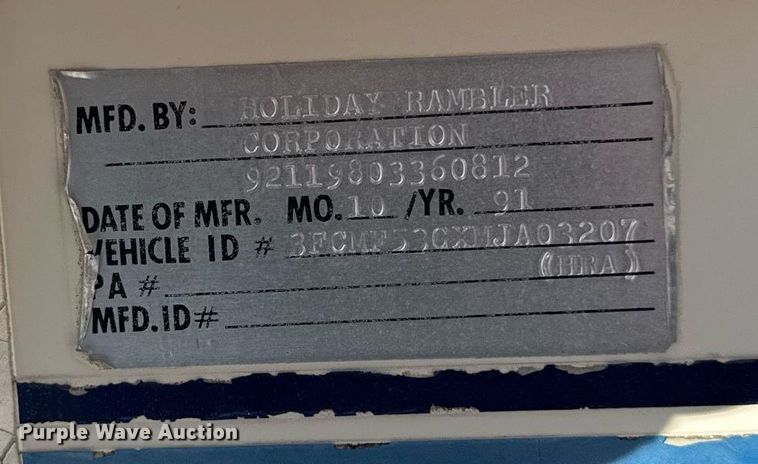 image for item EM3585 1991 Holiday Rambler Aluma Lite RV