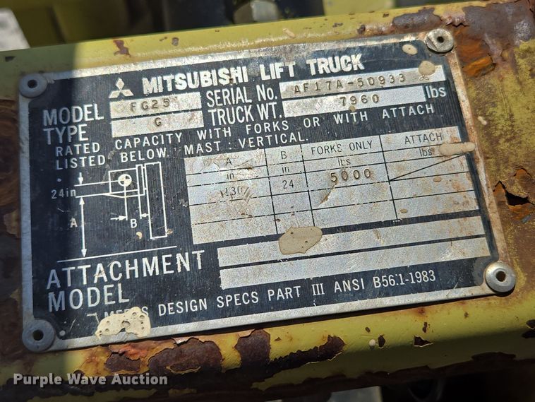 image for item EN3513 Mitsubishi FG25 forklift