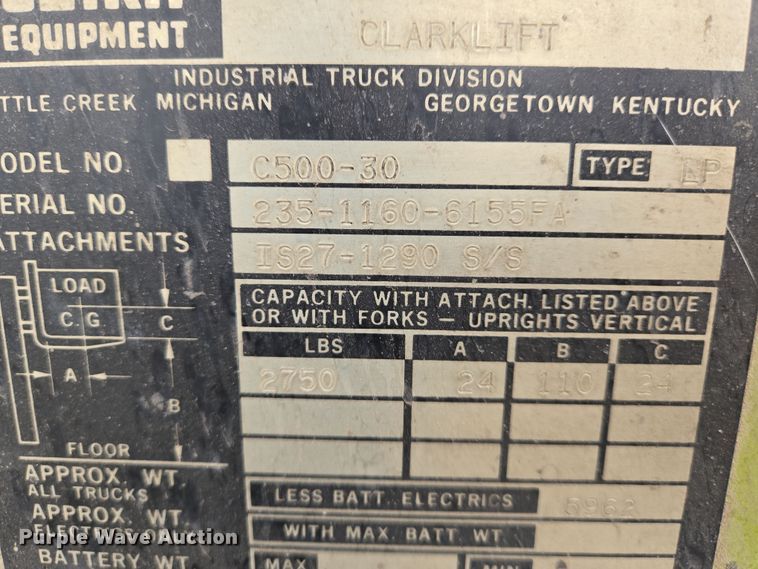 image for item EN8691 Clark C500-30 forklift