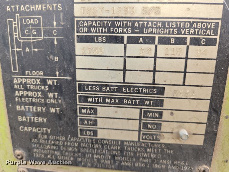 image for item EN8691 Clark C500-30 forklift