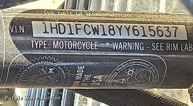 image for item EN8750 2000 Harley Davidson Electra Glide Ultra Classic FLHTCUI motorcycle