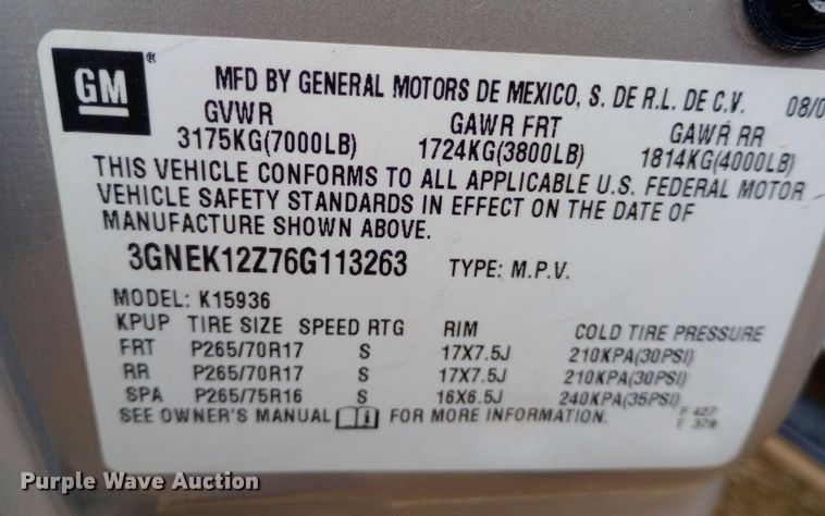 image for item EO0567 2006 Chevrolet Avalanche  Crew Cab pickup truck