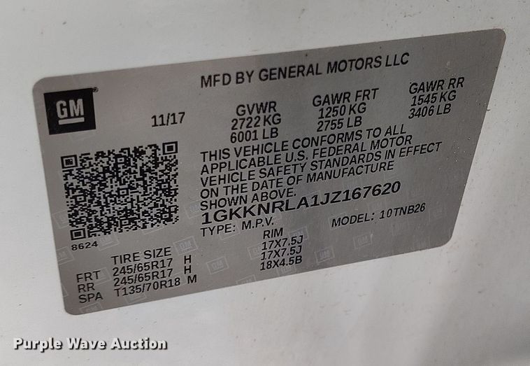 image for item EO9977 2018 GMC Acadia SLE SUV