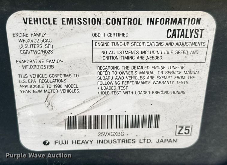 image for item EQ1208 1998 Subaru Forester L SUV