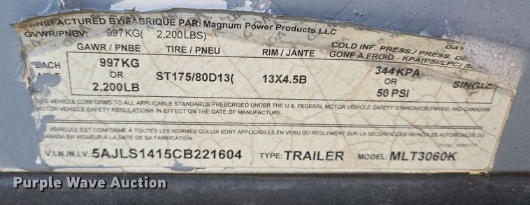 image for item EQ2577 2012 Magnum MLT3060K light plant