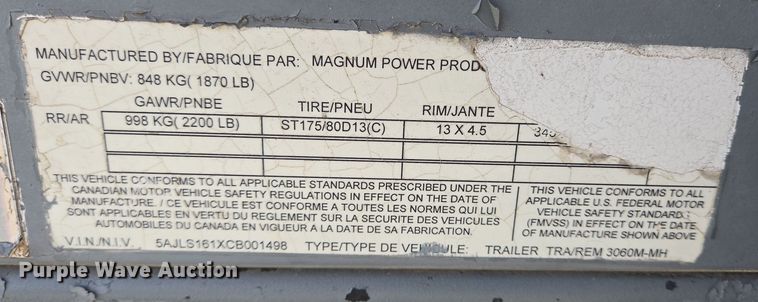 image for item EQ2579 2012 Magnum MLT3060M light plant