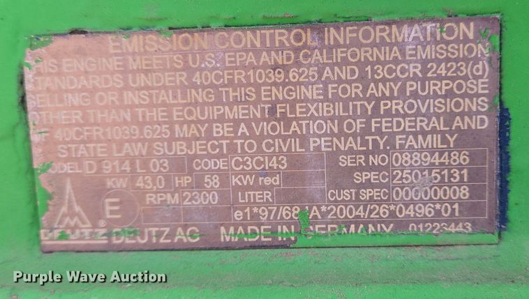 image for item EQ2582 Deutz D 914 L 03 power unit