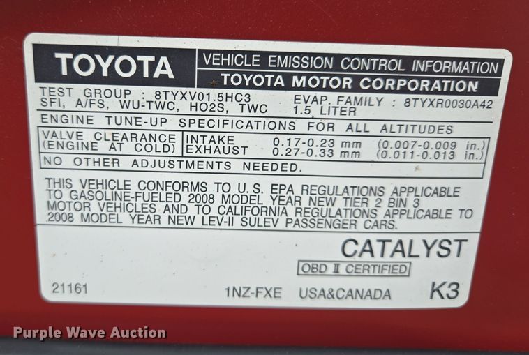 image for item EQ6867 2008 Toyota  Prius 