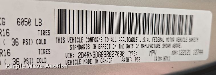 image for item EQ6873 2011 Dodge  Grand Caravan SUV