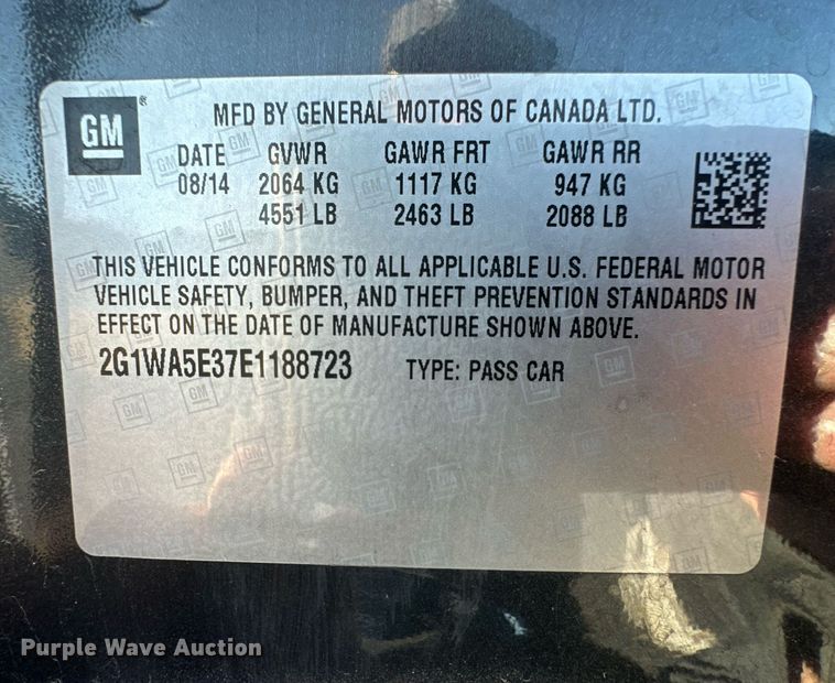 image for item ER8842 2014 Chevrolet Impala Limited 