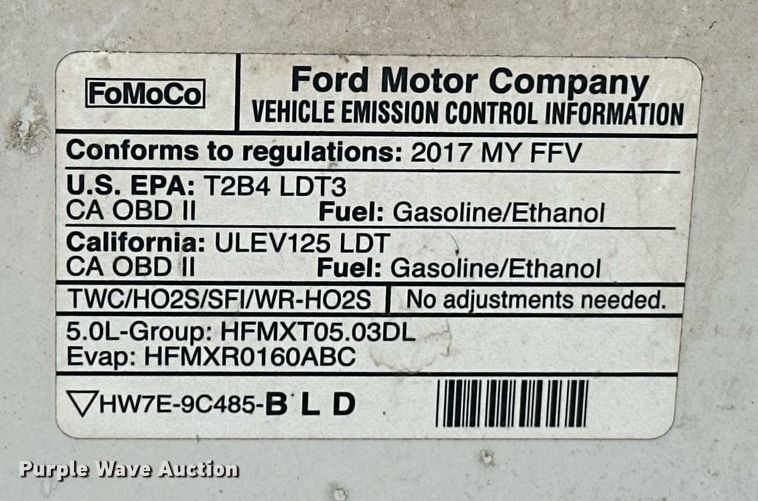 image for item NG9918 2017 Ford  F150 SuperCrew pickup truck