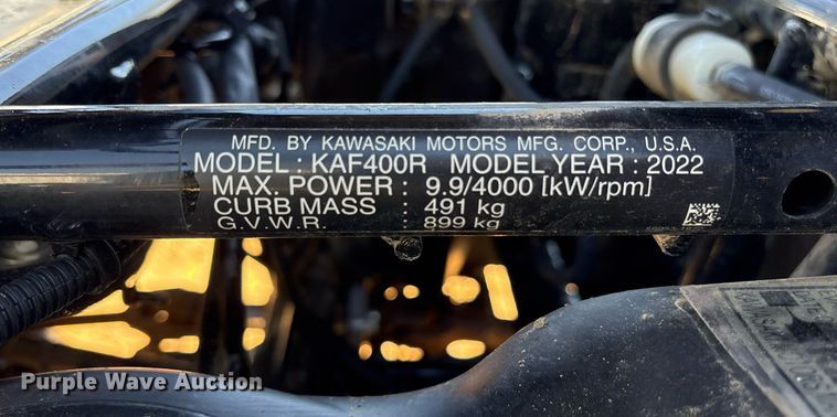 image for item OB9478 2022 Kawasaki Mule SX utility vehicle