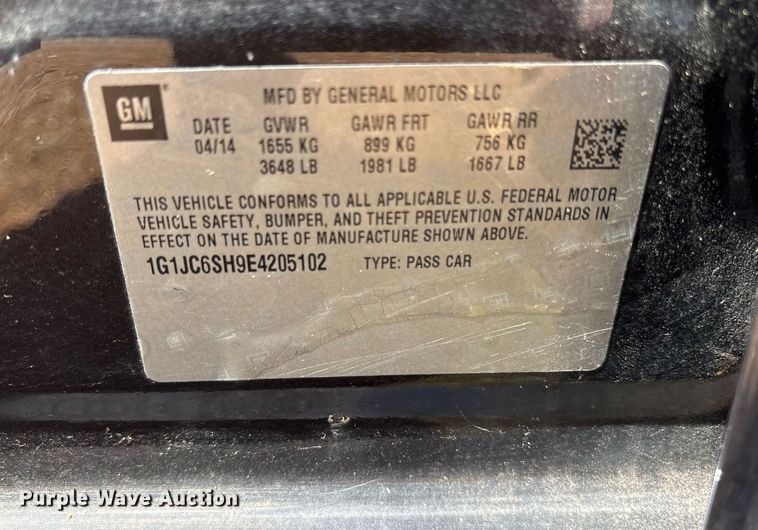 image for item OB9479 2014 Chevrolet Sonic LT 