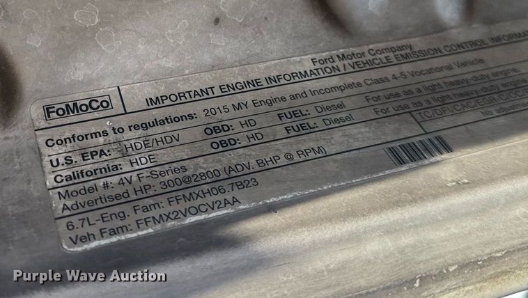 image for item DE2137 2015 Ford F550 Super Duty XL utility / service truck