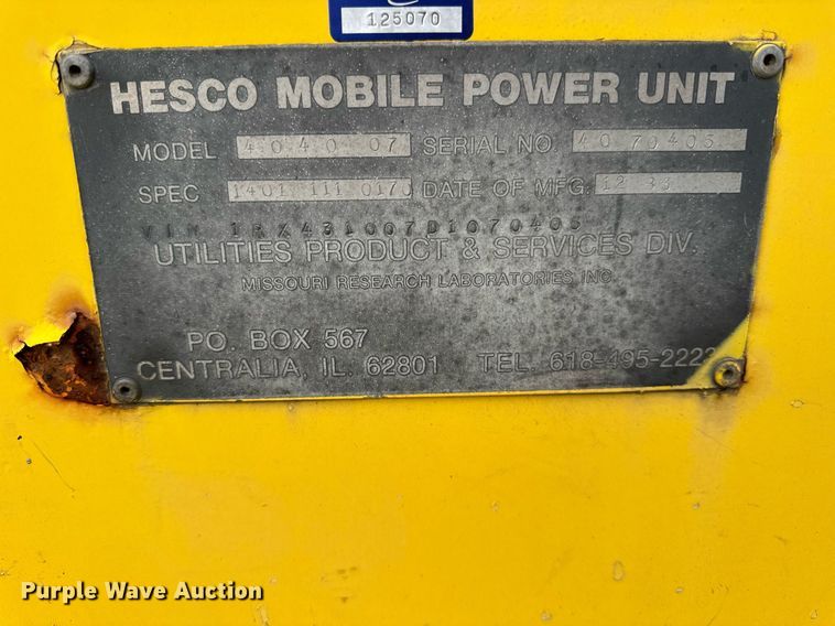 image for item DH9878 1983 Hesco 4040 07 power unit