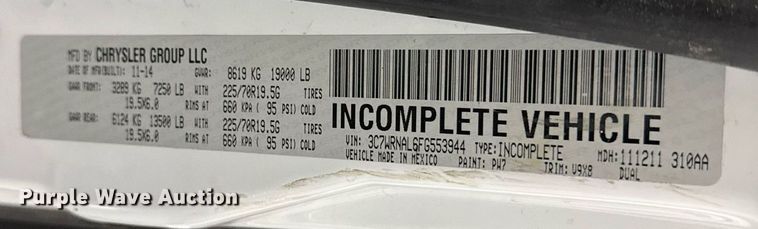 image for item DQ6690 2015 Dodge Ram 5500 bucket truck