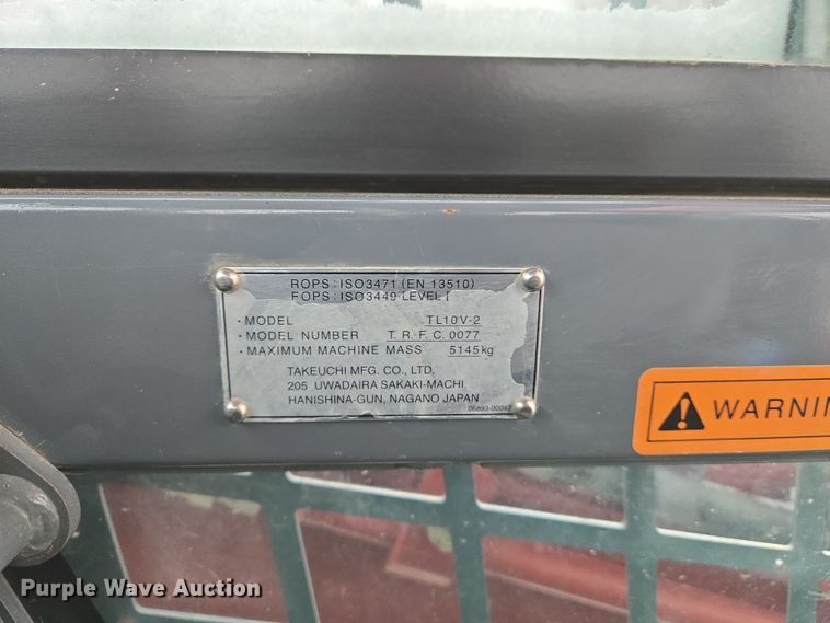 image for item DS5298 2017 Takeuchi TL10V2 tracked skid steer loader