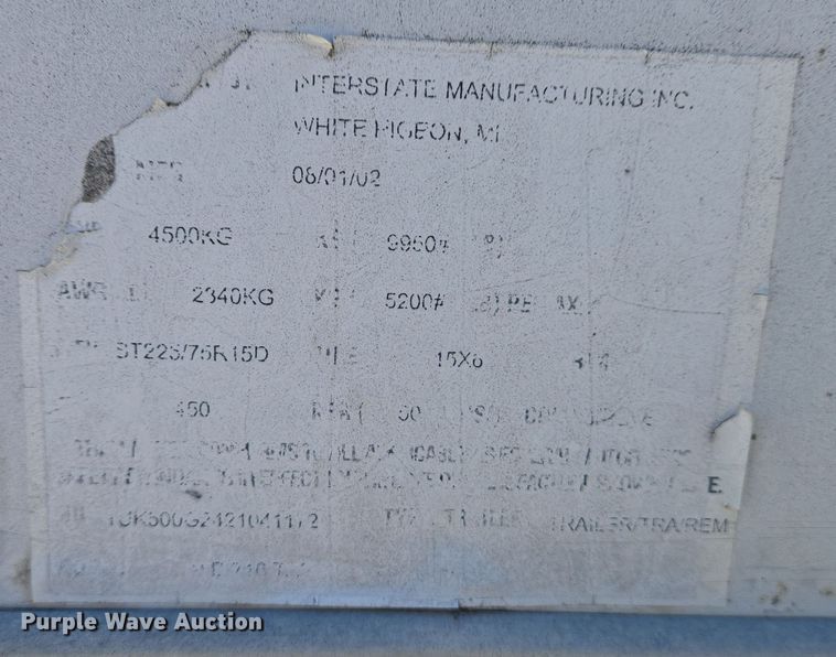 image for item DS5303 2002 Interstate enclosed cargo trailer