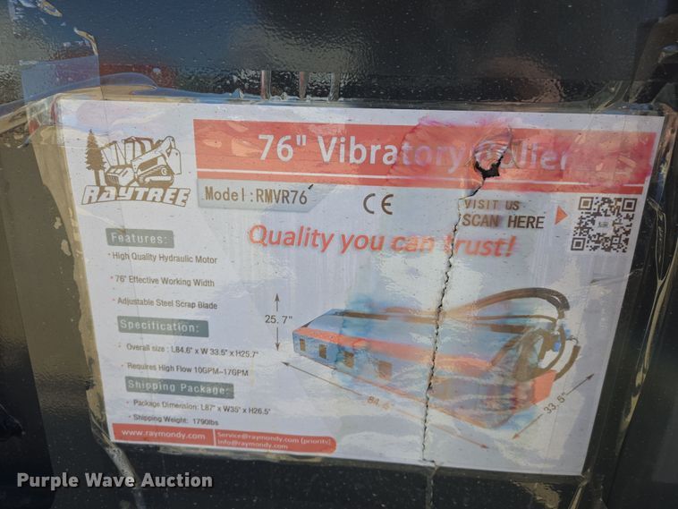image for item DS5307 Raytree RMVR76 skid steer vibratory roller