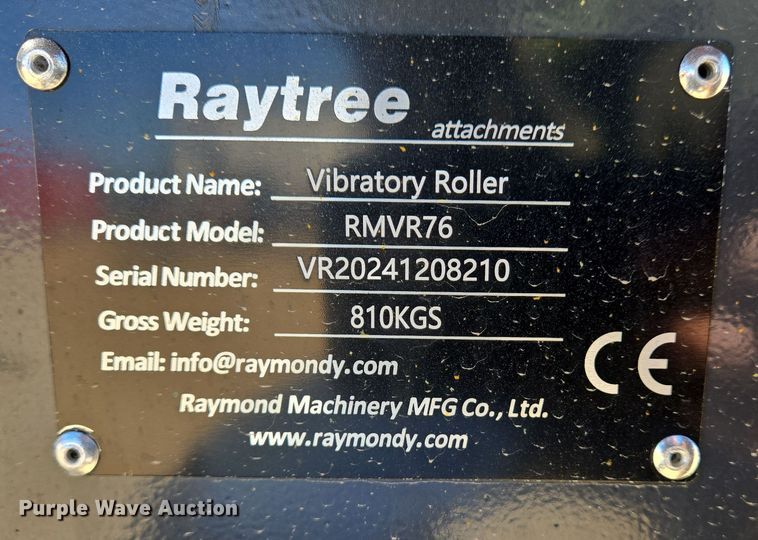 image for item DS5307 Raytree RMVR76 skid steer vibratory roller