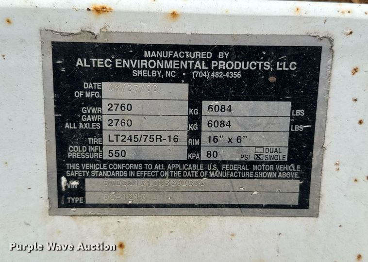 image for item DT0623 2008 Altec DC-1217 wood chipper