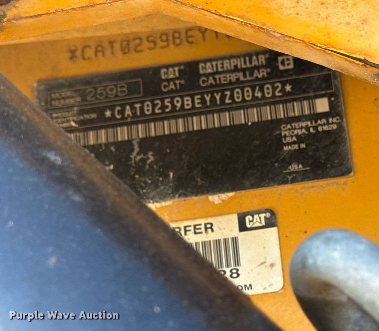 image for item DT0680 2011 Caterpillar 259B tracked skid steer loader