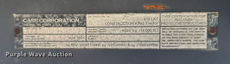 image for item DT0683 1996 Case 570 LXT industrial tractor