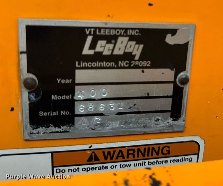 image for item DU3363 2011 LeeBoy 400 Super double drum vibratory roller