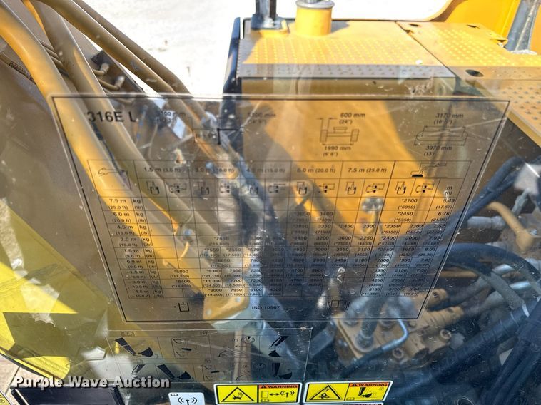 image for item DU3369 2012 Caterpillar 316EL excavator