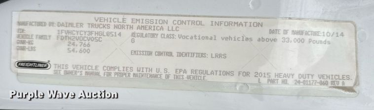 image for item DU9681 2015 Freightliner Business Class M2 crane truck