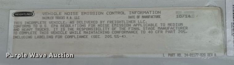 image for item DU9681 2015 Freightliner Business Class M2 crane truck