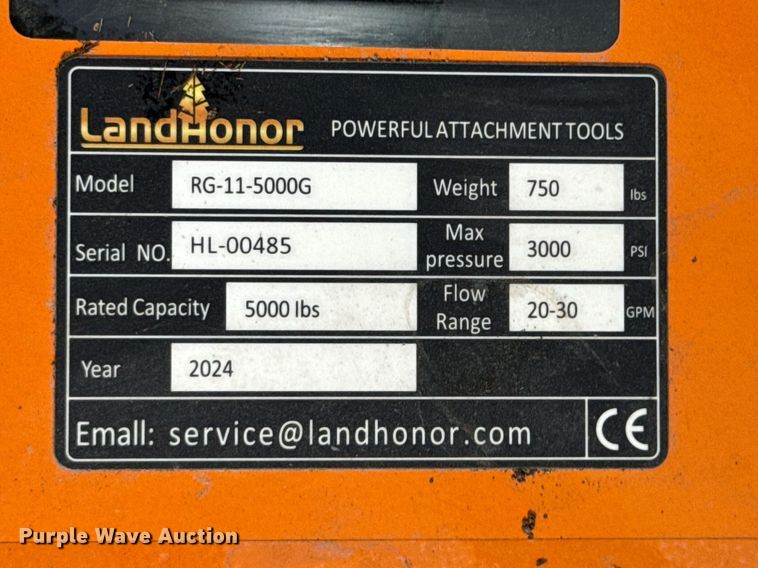 image for item DU9686 2024 LandHonor RG-11-5000G skid steer rotating grapple