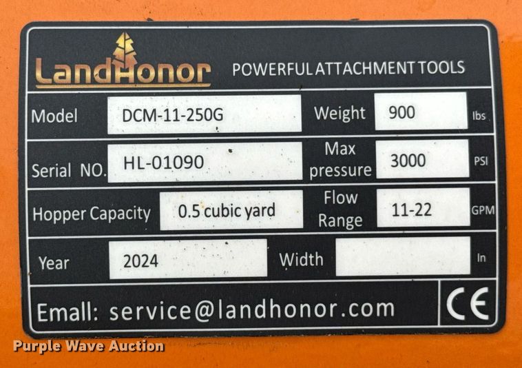 image for item DU9689 2024 LandHonor DCM-11-250G skid steer concrete mixer