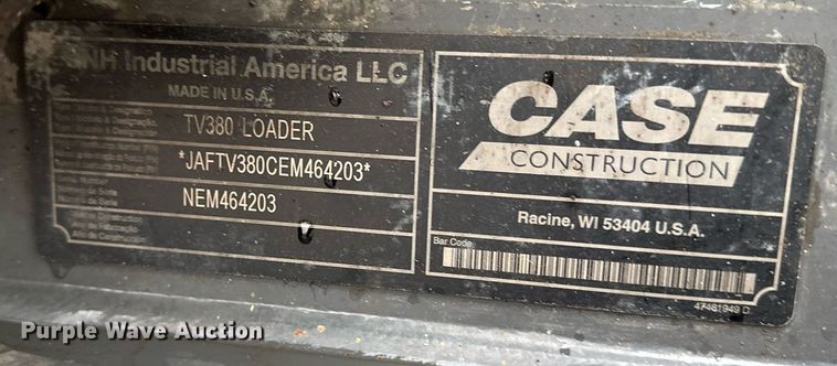 image for item DV0627 2014 Case TV380 tracked skid steer loader