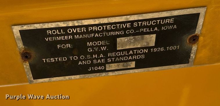 image for item DV0644 2001 Vermeer V8550A trencher