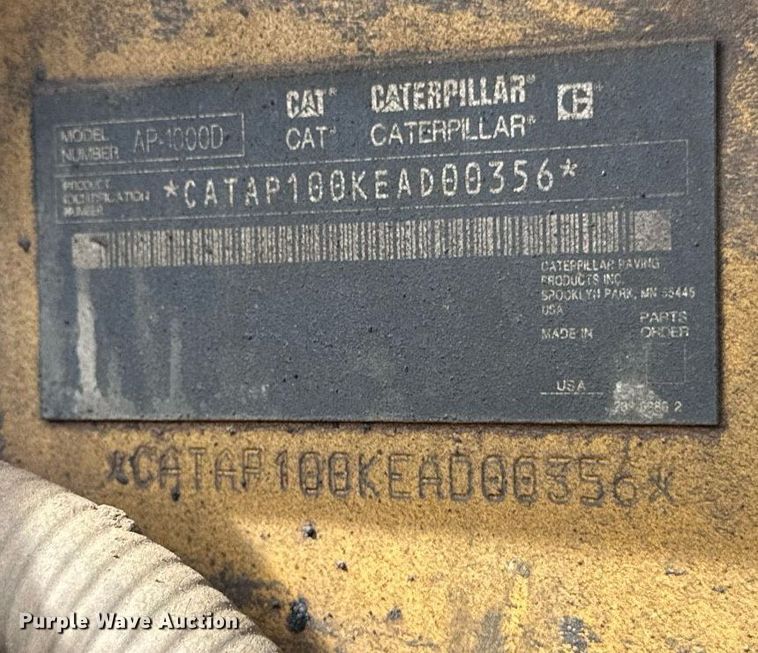 image for item DV0649 2010 Caterpillar AP1000D paver