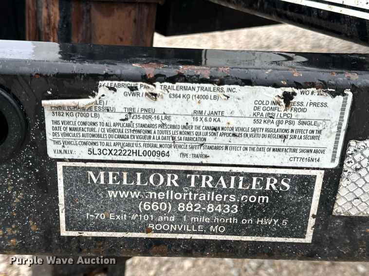 image for item DV1753 2017 Trailerman tilt deck equipment trailer