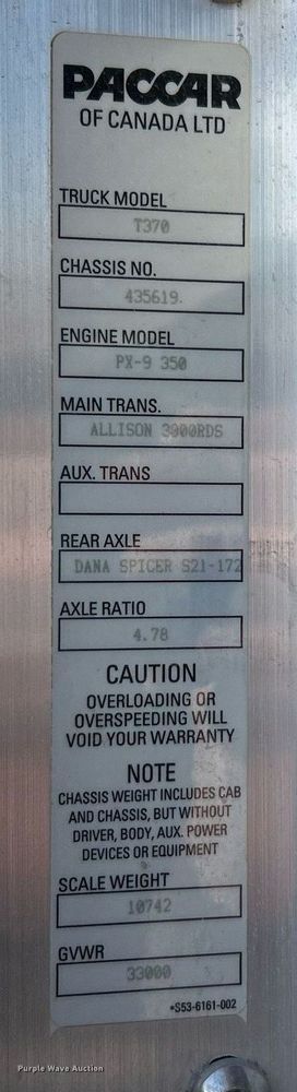 image for item DV1772 2021 Kenworth T370 utility / service truck