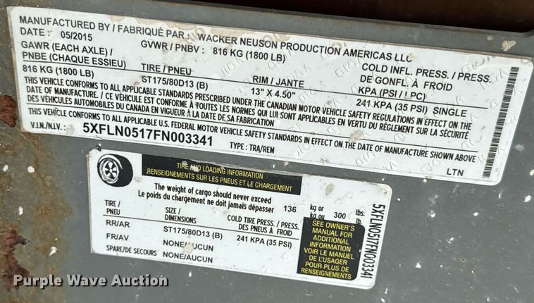 image for item DV1807 2015 Wacker Neuson LTN6L light plant