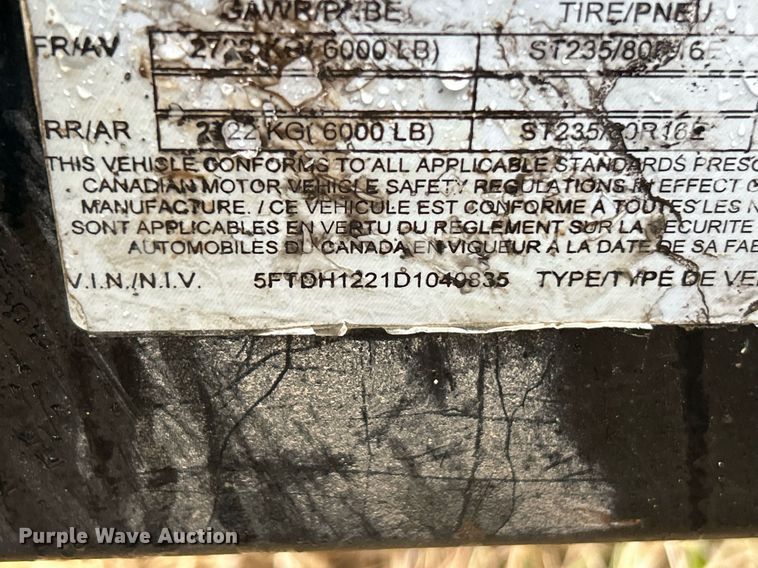 image for item DV1813 2012 Felling dump trailer