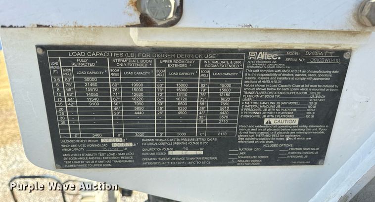 image for item DV1853 2011 Kenworth T370 digger derrick truck