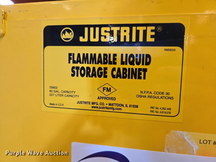 image for item DW8540 (2) Justrite flammable storage cabinets